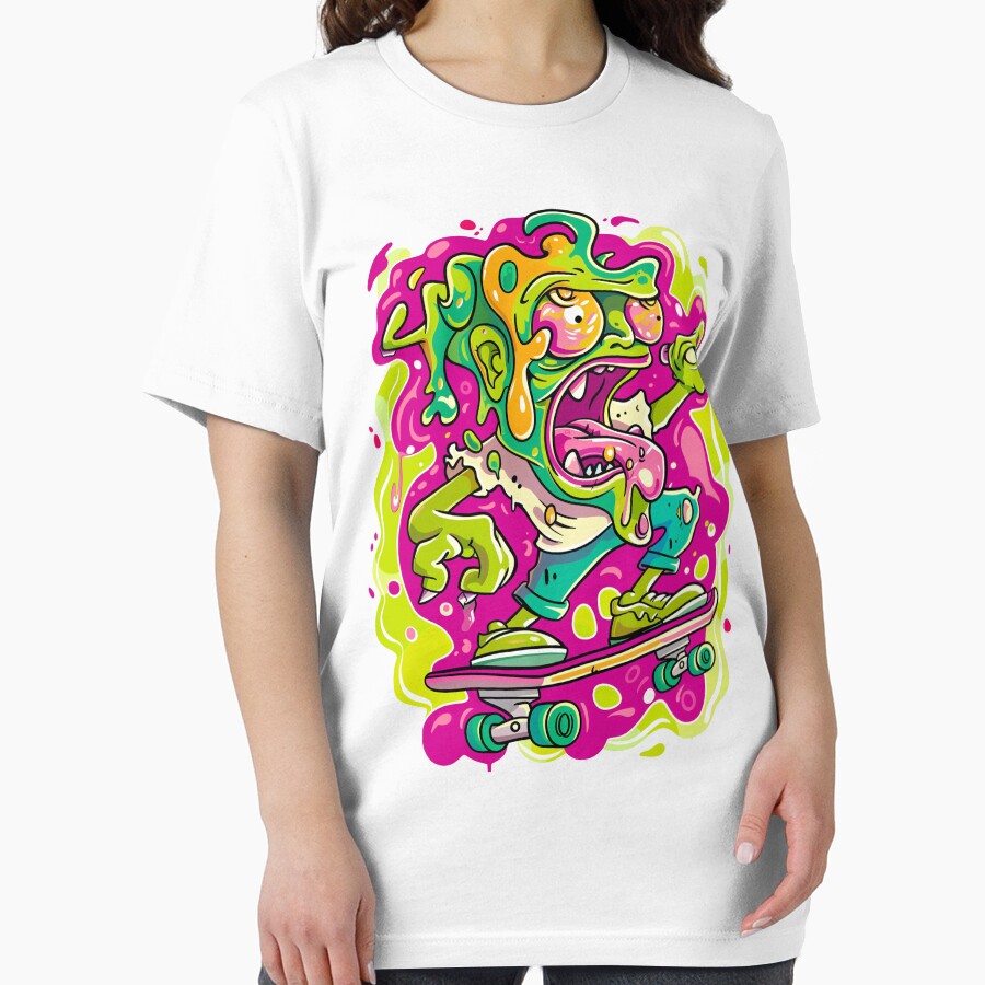 Skateboard Tshirt Alien riding Skateboard by Harbidge Hoodie, Sweatshirt | BlankRebels.com (Image 2)