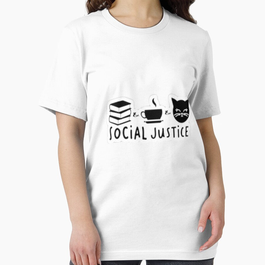 Books And Coffee And Cat And Social Justice by Trendy Design T-Shirts, Hoodie, Sweatshirt | BlankRebels.com (Image 2)