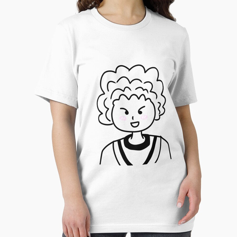 Curly Hair Doodle Portrait by MindOfPainArt T-Shirts, Hoodie, Sweatshirt | BlankRebels.com (Image 2)