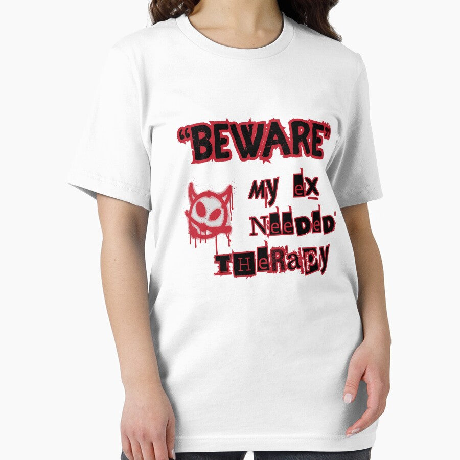 Beware My Ex Needed Therapy Funny Black by thecooltable T-Shirts, Hoodie, Sweatshirt | BlankRebels.com (Image 2)