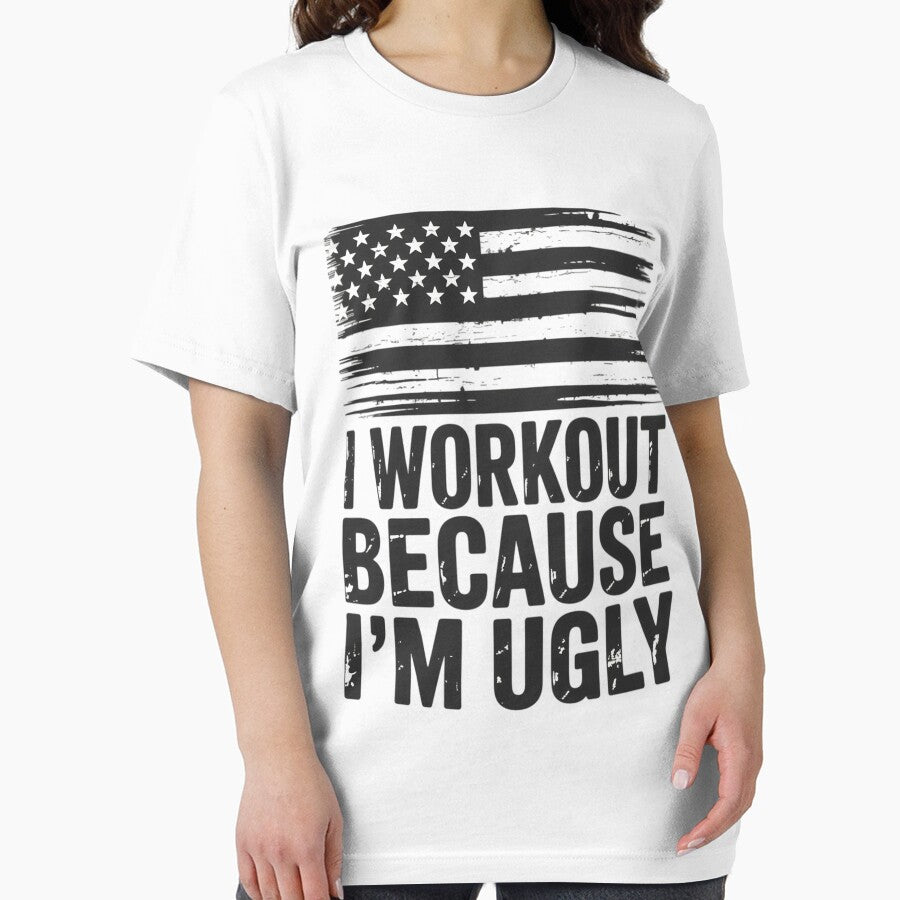 Mens I Workout Because I'm Ugly Gym Fitness I Workout by portcrysral T-Shirts, Hoodie, Sweatshirt | BlankRebels.com (Image 2)