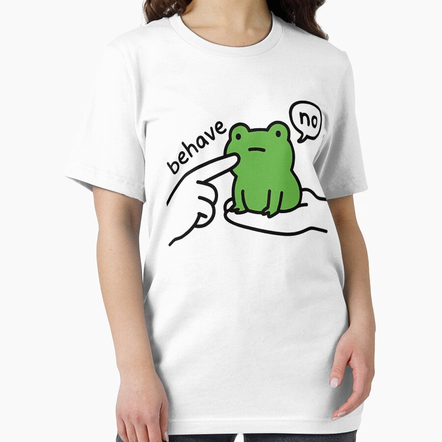 Dishonest Frog Funny Frog Meme Behave No Cartoon Design by gear-posters T-Shirts, Hoodie, Sweatshirt (Image 2)