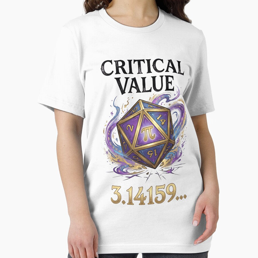 Critical Value Pi D20 Die - Math Gamer Tabletop RPG Gift by Luminari Creations T-Shirts, Hoodie, Sweatshirt (Image 2)