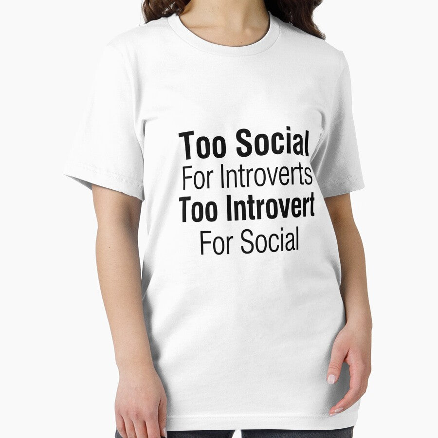 Too Social For Introverts Too Introvert For Social – Funny Relatable Introvert Quote Design by zaina.sho... (Image 2)