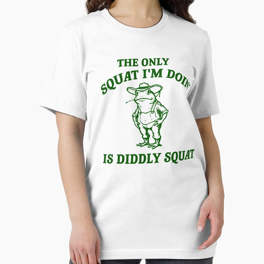 Only Squat I'M Doing Is Diddly Squat Shirt Funny Cowboy Frog Shirt Funny Meme Shirt Last Haw Shirt Vintage Shirt Frog Lover T-Shirts, Hoodie, Sweatshirt