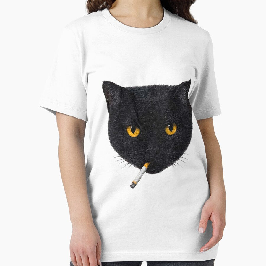 Smoking Cat Vintage Black Cat Retro 90s by FmStyleArt T-Shirts, Hoodie, Sweatshirt | BlankRebels.com (Image 2)