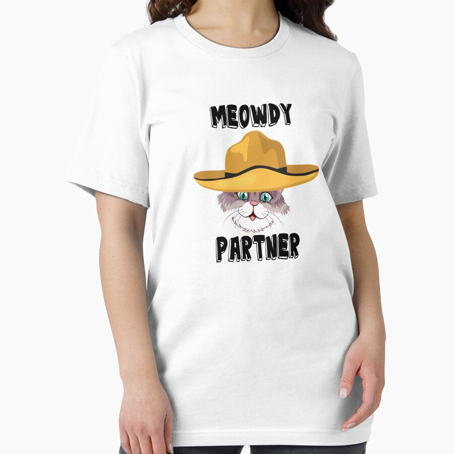 Meowdy Partner Cowboy Cat Funny Cat For Mom Cat Owner Women Girl, Hat Farmer Meowdy Meme, Father's Day, Meme Shirt, Howdy Kitten, Cat Lover Gift by MoradovT-shirt