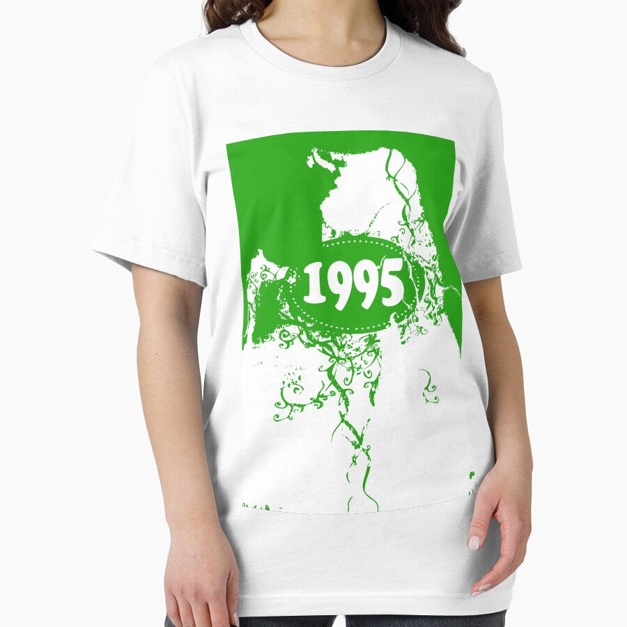 1995 Green, white retro vintage T-shirt by enhan Hoodie, Sweatshirt | BlankRebels.com (Image 2)