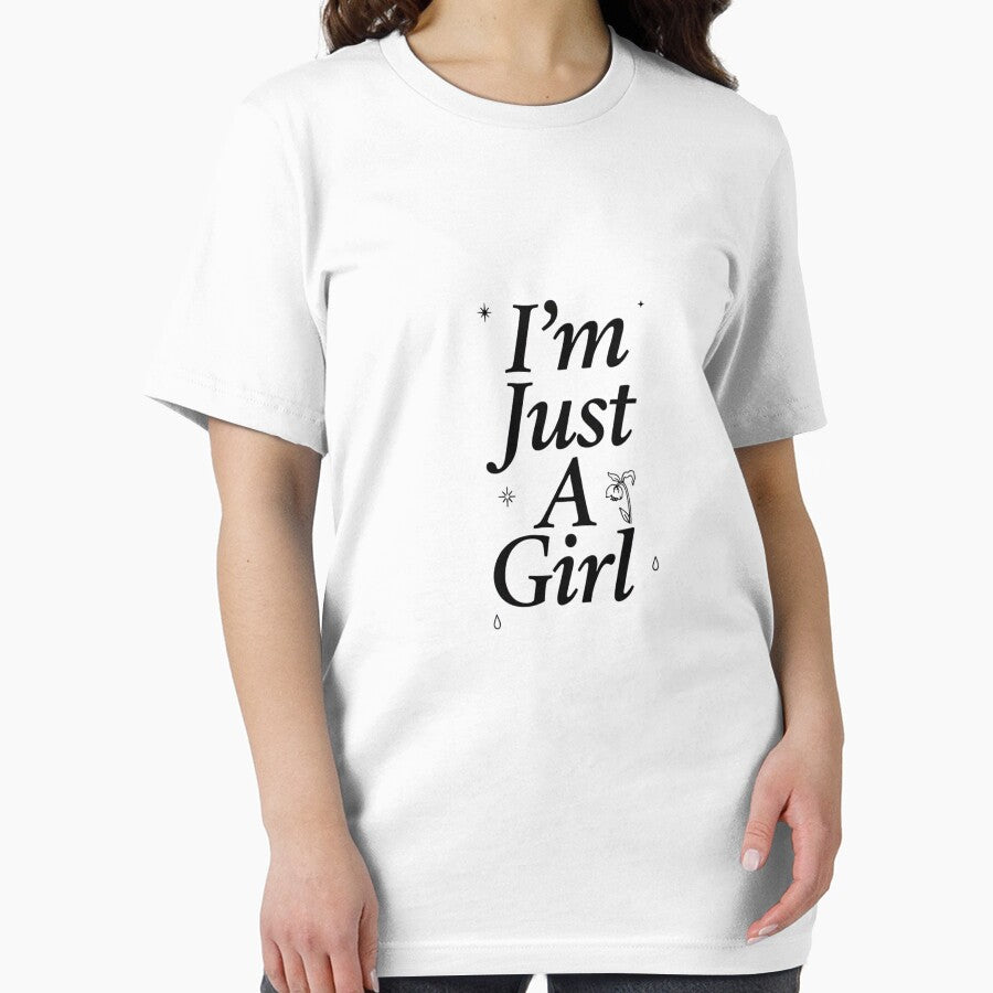 I'm Just A Girl Coquette Bow Trendy Aesthetic Minimalist Girly Quote Sad Girl Era T-Shirt by GeniePixel