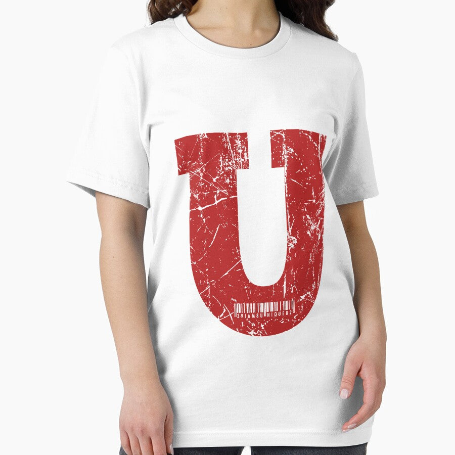 Red Grunge Monogram Letter "U" I Am Unique by SunnyStreet T-Shirts, Hoodie, Sweatshirt | BlankRebels.com (Image 2)