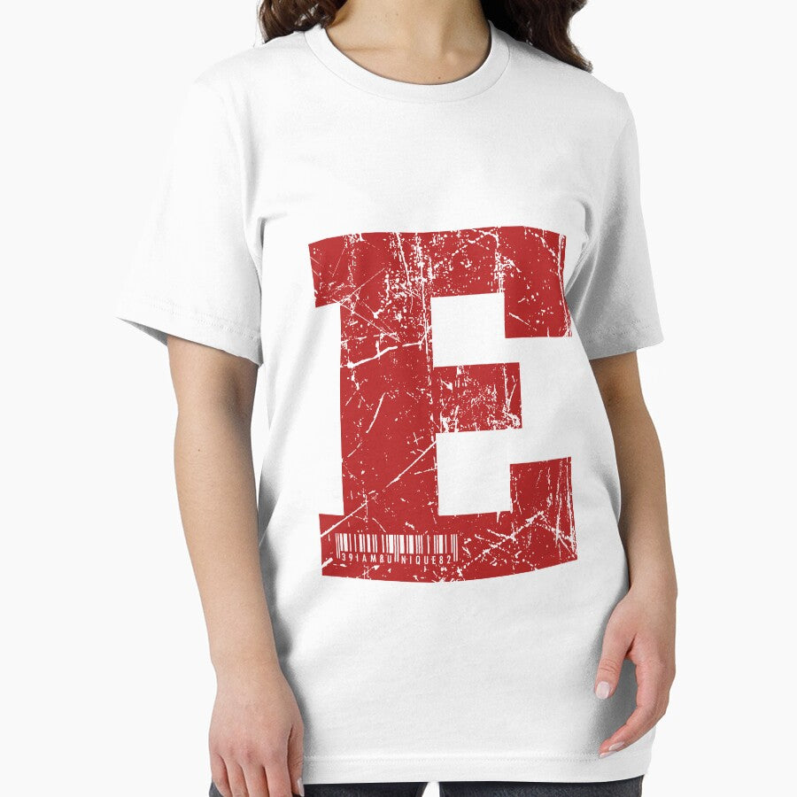 Red Grunge Monogram Letter "E" I Am Unique by SunnyStreet T-Shirts, Hoodie, Sweatshirt | BlankRebels.com (Image 2)