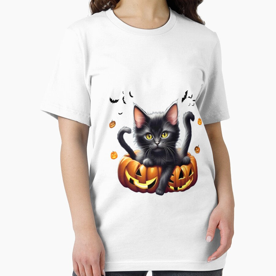A demon cat hiding in a pumpkin appears on Halloween. by PopProArt T-Shirts, Hoodie, Sweatshirt | BlankRebels.com (Image 2)