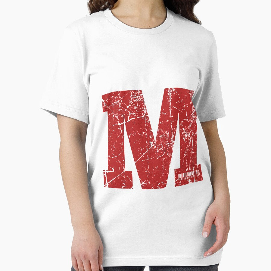 Red Grunge Monogram Letter "M" I Am Unique by SunnyStreet T-Shirts, Hoodie, Sweatshirt | BlankRebels.com (Image 2)