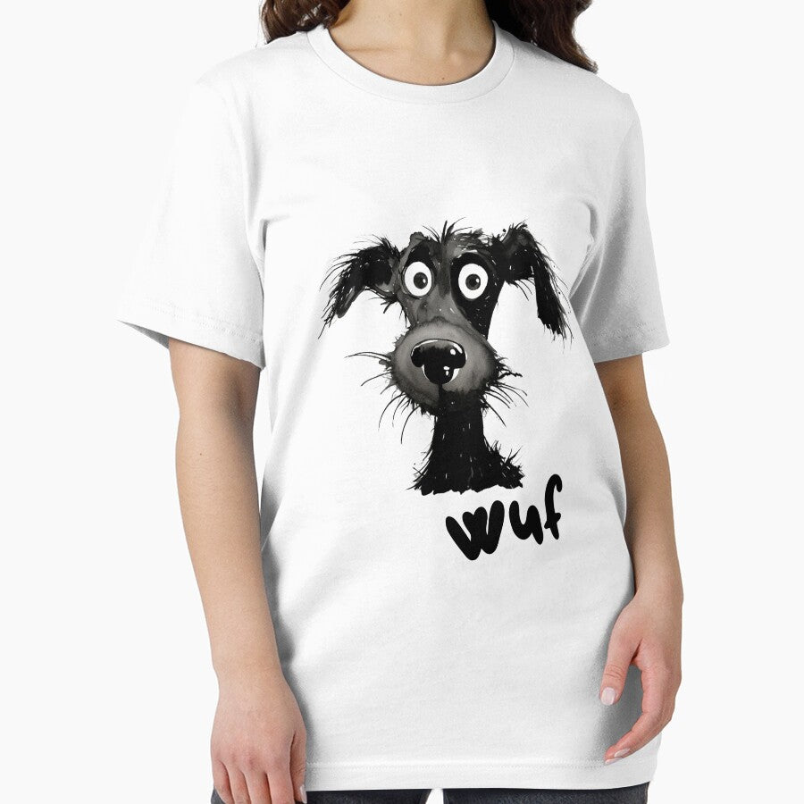 Dog saying wuf, Funny cartoon Black Dog T-Shirt by MokoTees Hoodie, Sweatshirt | BlankRebels.com (Image 2)