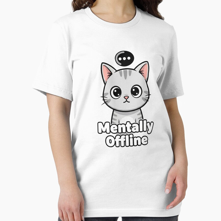 Mentally Offline Kawaii Cat by  Existential T-Shirts, Hoodie, Sweatshirt | BlankRebels.com (Image 2)