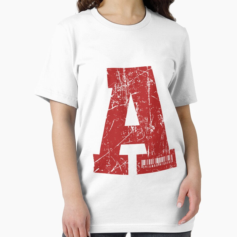 Red Grunge Monogram Letter "A" I Am Unique by SunnyStreet T-Shirts, Hoodie, Sweatshirt | BlankRebels.com (Image 2)