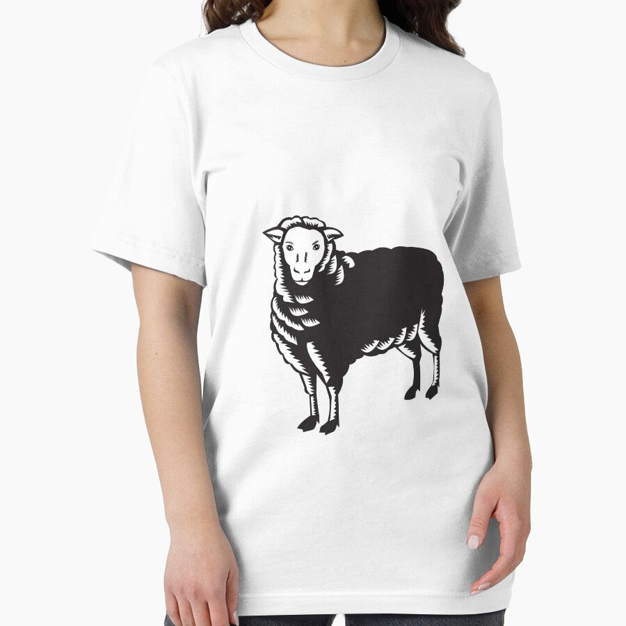 Sheep Side View Woodcut by patrimonio T-Shirts, Hoodie, Sweatshirt | BlankRebels.com (Image 2)