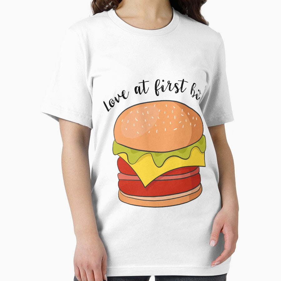 Love At First Bite Tasty Funny Burger T-Shirt by DreamyPanda Hoodie, Sweatshirt | BlankRebels.com (Image 2)