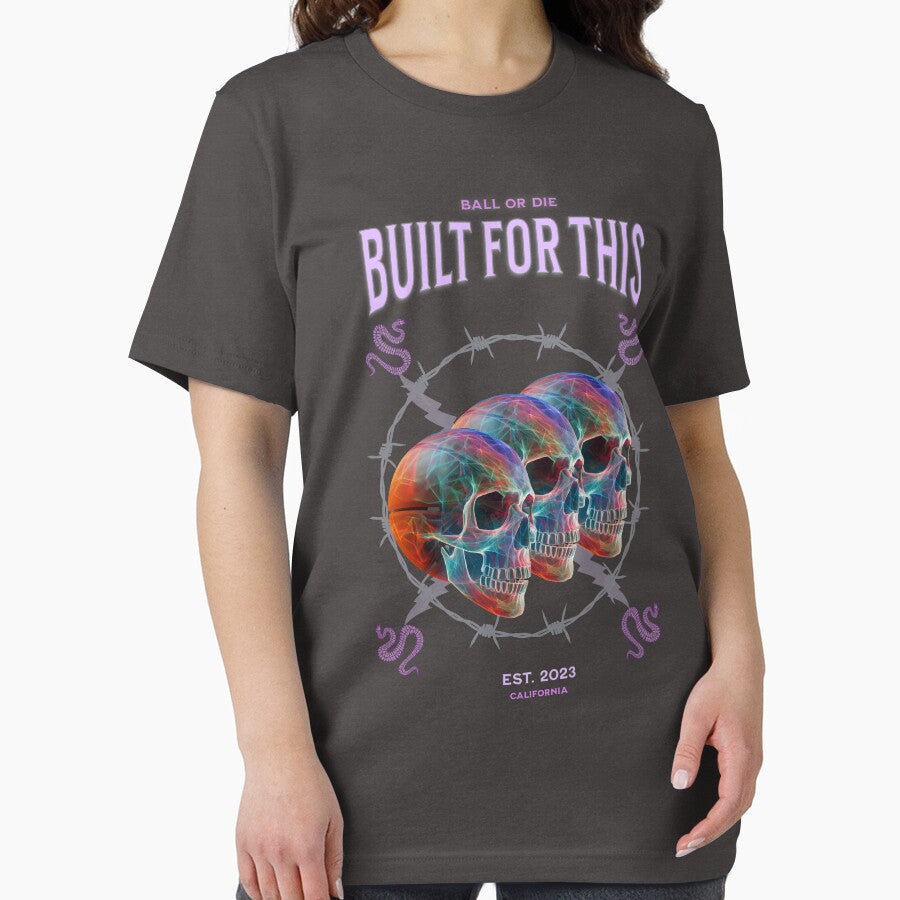 BUILT FOR THIS Basketball cool skull graphic active t-shirt by LongVibes Hoodie, Sweatshirt | BlankRebels.com (Image 2)