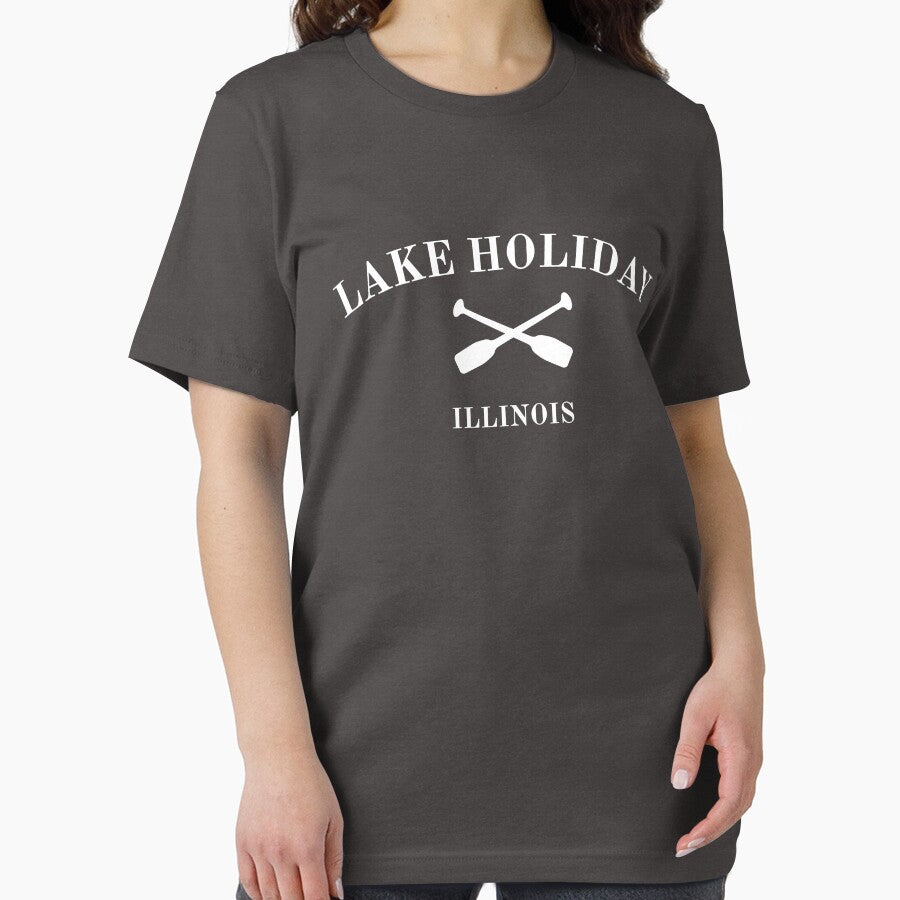 Lake Holiday Illinois White Lettering by MoodyGoodsStudio T-Shirts, Hoodie, Sweatshirt | BlankRebels.com (Image 2)
