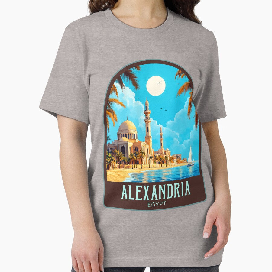 Alexandria Egypt Vintage Travel Illustration T-Shirts, Hoodie, Sweatshirt