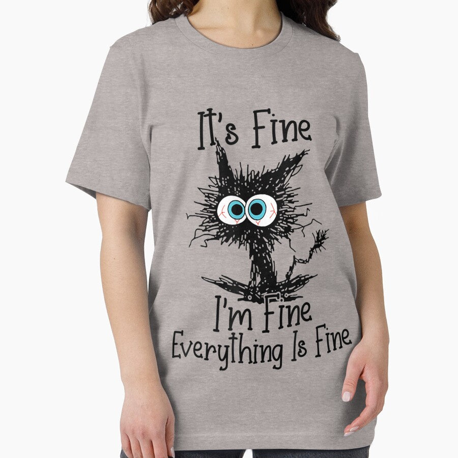 It's Fine I'm Fine Everything Is Fine Funny cat by zacben T-Shirts, Hoodie, Sweatshirt | BlankRebels.com (Image 2)