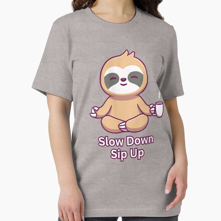 Slothyoga: Slow Down, Sip Up. by LyricsWear T-Shirts, Hoodie, Sweatshirt | BlankRebels.com (Image 2)
