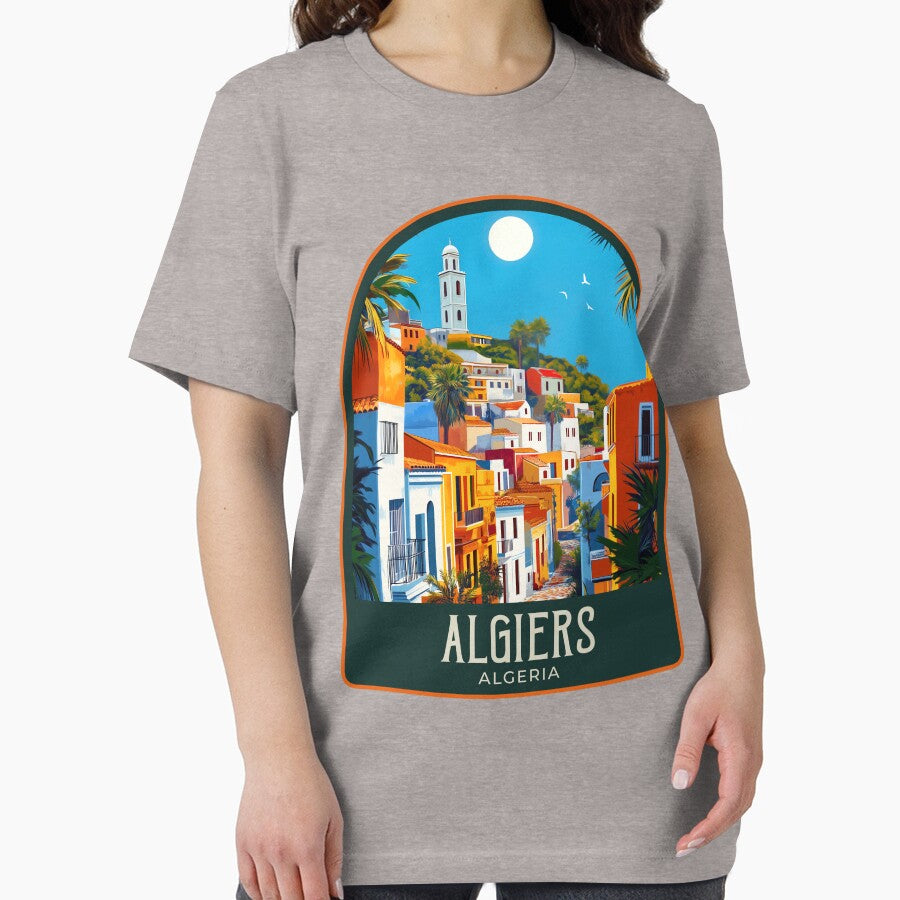 Algiers Vintage Travel Illustration by HomeLivingCo T-Shirts, Hoodie, Sweatshirt | BlankRebels.com (Image 2)