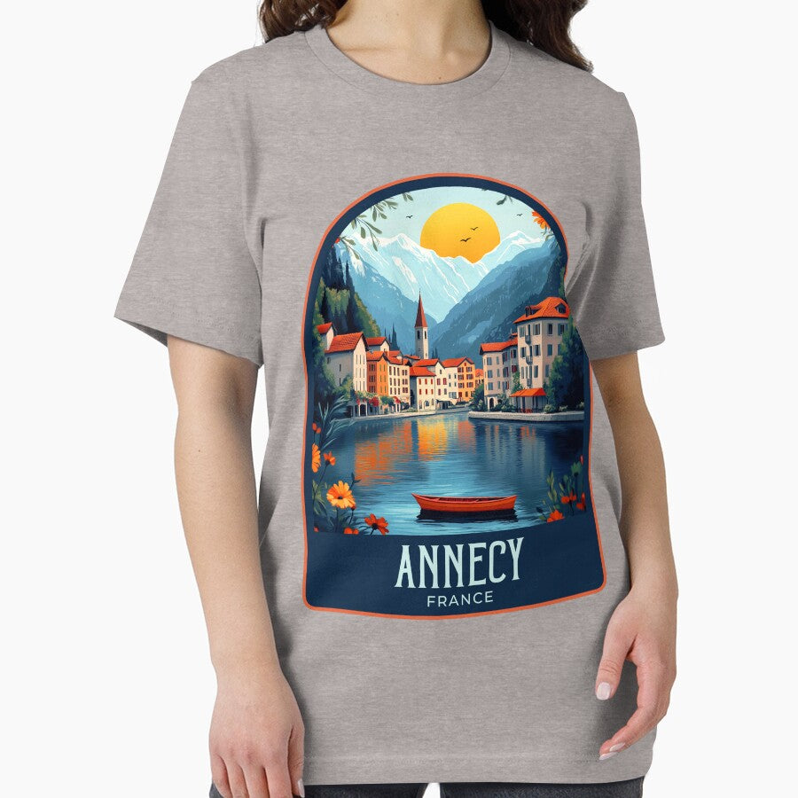 Annecy Vintage Travel Illustration by HomeLivingCo T-Shirts, Hoodie, Sweatshirt | BlankRebels.com (Image 2)