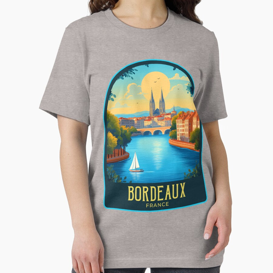 Bordeaux Vintage Travel Illustration by HomeLivingCo T-Shirts, Hoodie, Sweatshirt | BlankRebels.com (Image 2)