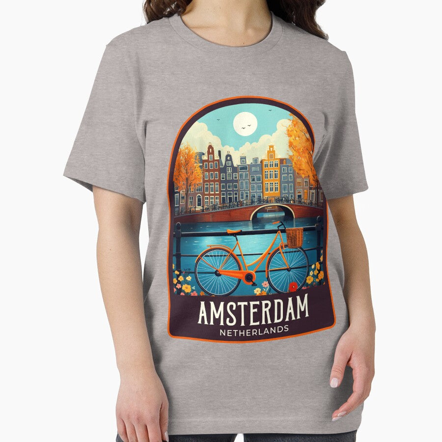 Amsterdam Vintage Travel Illustration by HomeLivingCo T-Shirts, Hoodie, Sweatshirt | BlankRebels.com (Image 2)