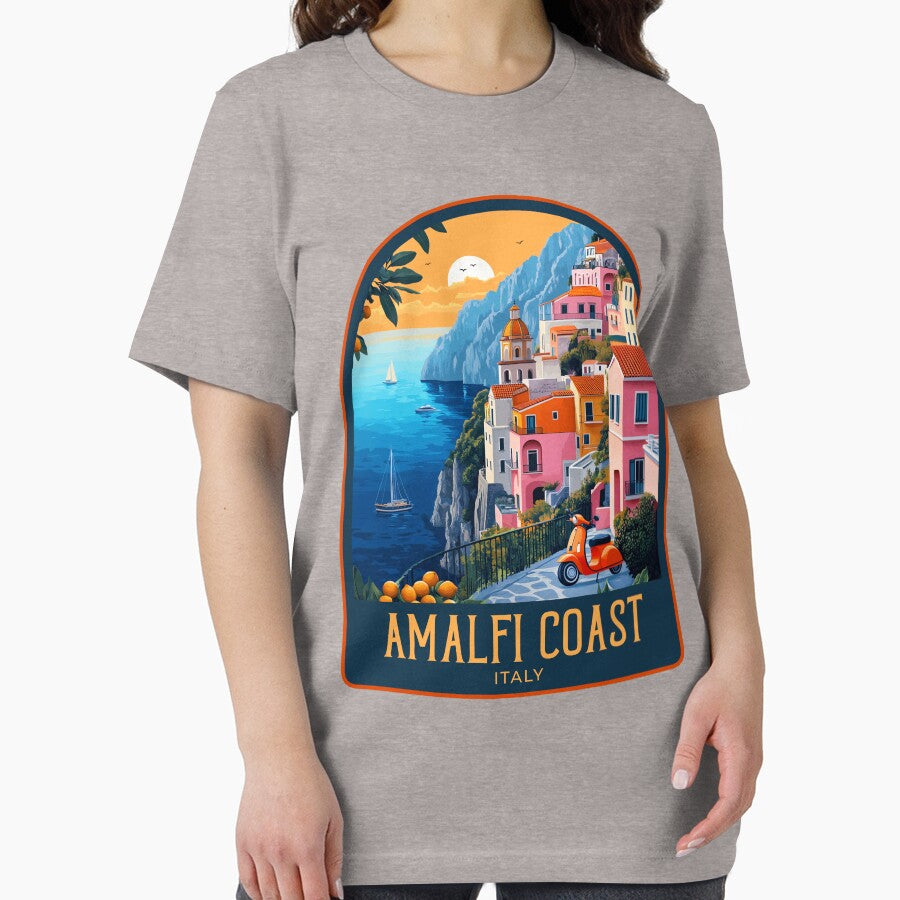 Amalfi Coast Vintage Travel Illustration T-Shirts, Hoodie, Sweatshirt