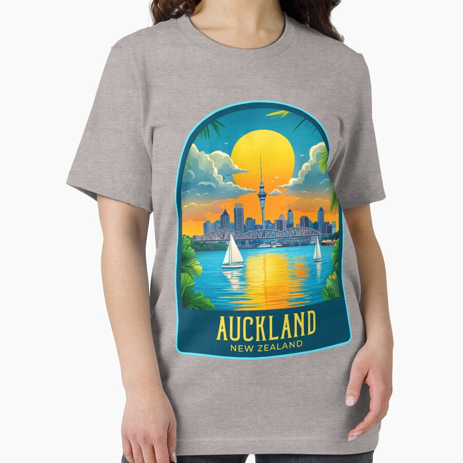 Auckland Vintage Travel Illustration by HomeLivingCo T-Shirts, Hoodie, Sweatshirt | BlankRebels.com (Image 2)