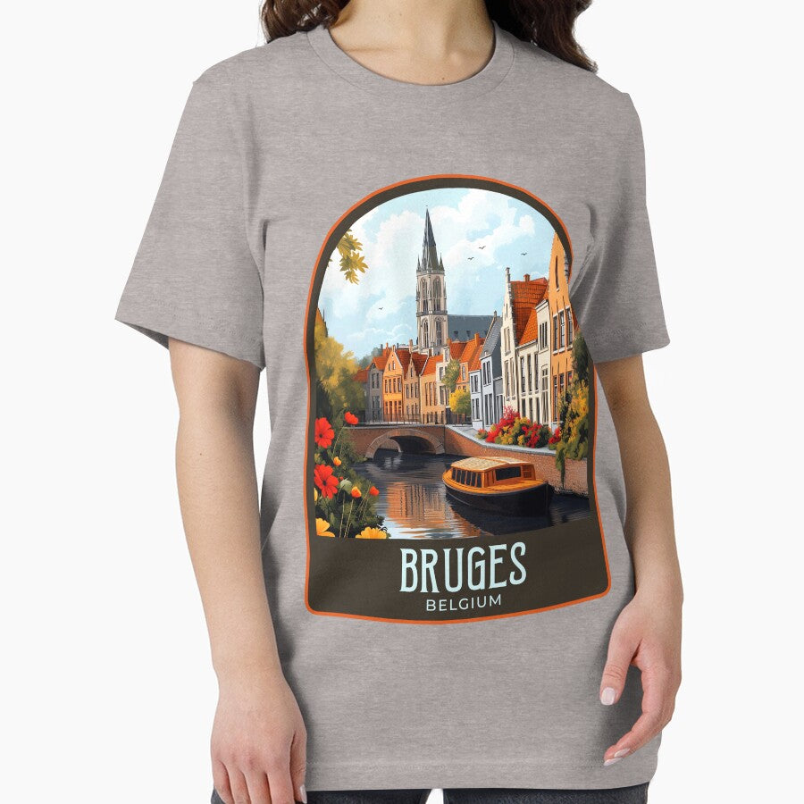 Bruges Vintage Travel Illustration by HomeLivingCo