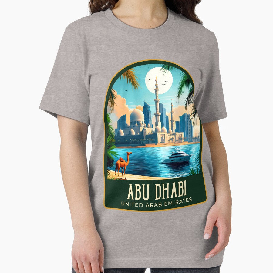 Abu Dhabi Vintage Travel Illustration by HomeLivingCo T-Shirts, Hoodie, Sweatshirt | BlankRebels.com (Image 2)