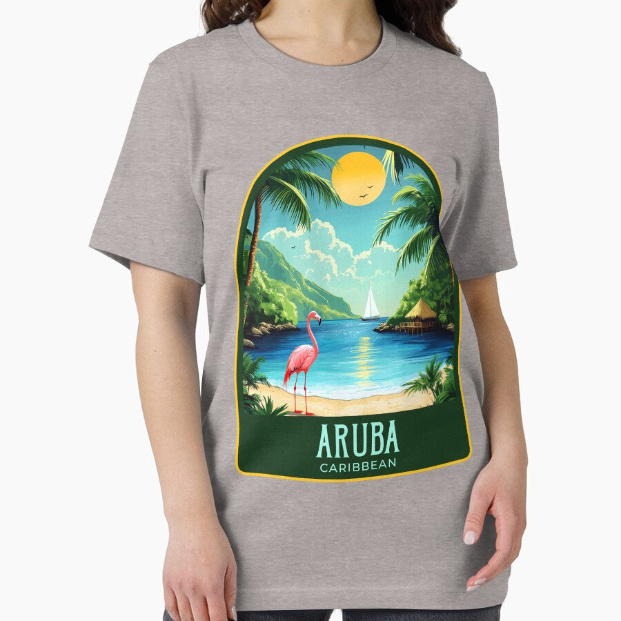 Aruba Vintage Travel Illustration by HomeLivingCo T-Shirts, Hoodie, Sweatshirt | BlankRebels.com (Image 2)