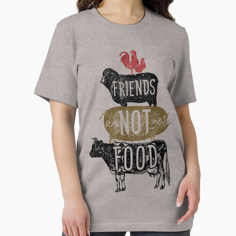 Friends Not Food - Vegan Vegetarian Animal Lovers T-Shirt (Image 2)