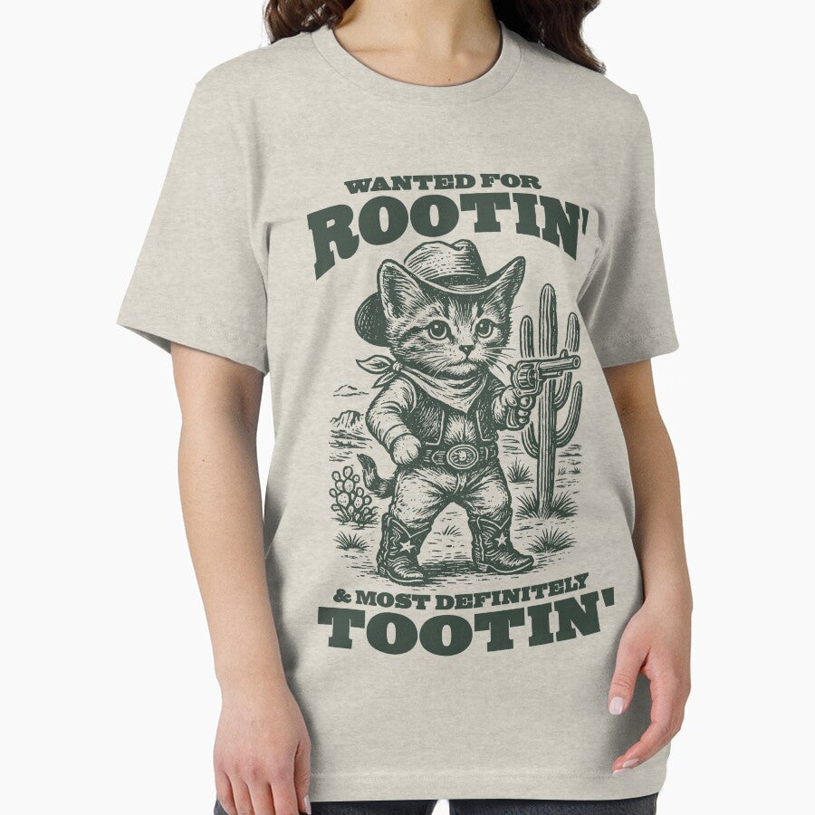 Rodeo "Rootin Tootin" Cowboy Cat Vintage Meme by CARBONARA LLC. T-Shirts, Hoodie, Sweatshirt | BlankRebels.com (Image 2)