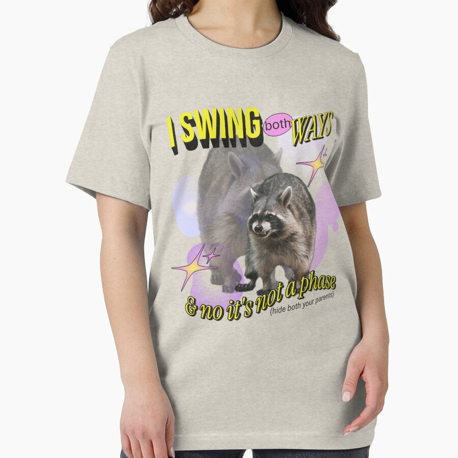 Bisexual Raccoon ironic 90s cursed novelty shirt by DisgustangCO