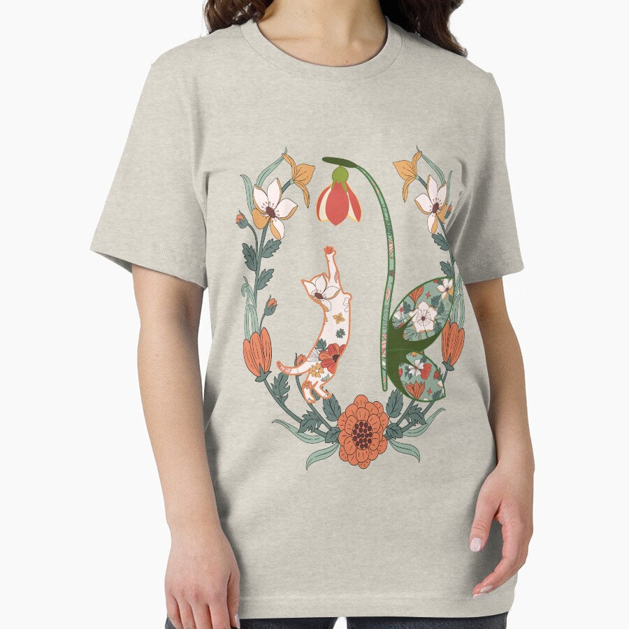 Boho Cat in Amid of Flowers: T-Shirt by Vachala Hoodie, Sweatshirt | BlankRebels.com (Image 2)