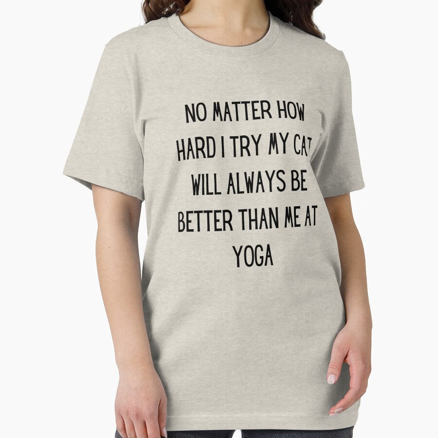 no matter how hard i try my cat will always be better than me at yoga by TrueFit Essentials T-Shirts, Hoodie,... (Image 2)
