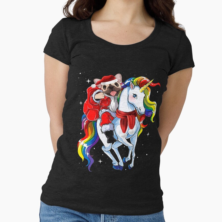 French bulldog santa unicorn by ferraudionne T-Shirts, Hoodie, Sweatshirt | BlankRebels.com (Image 1)