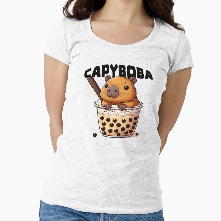 Capyboba – Cute Capybara in Bubble Tea by EmeraldeaArt T-Shirts, Hoodie, Sweatshirt | BlankRebels.com (Image 1)