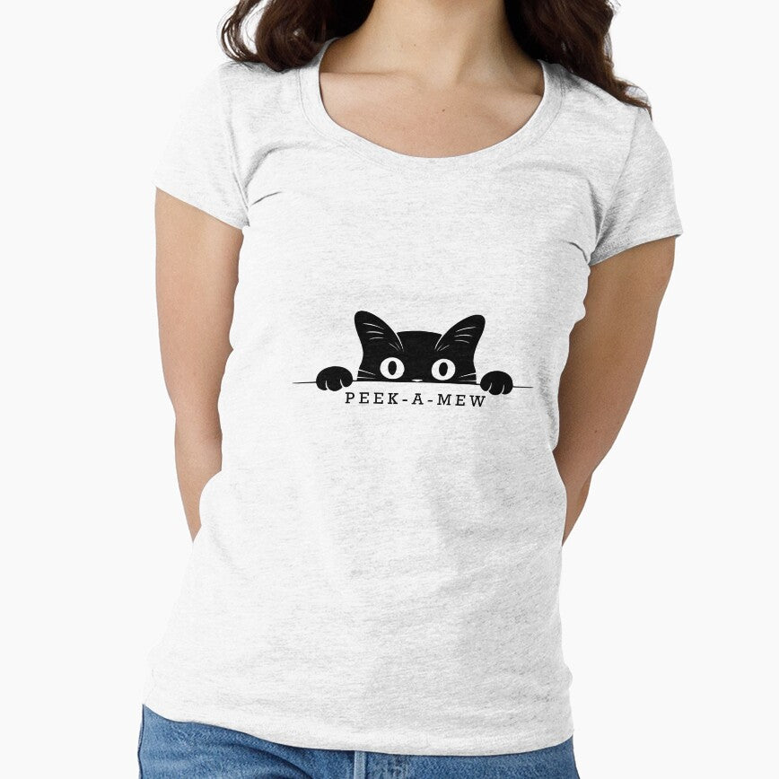 PEEK-A-MEW Black Cat by CreatorMan78 T-Shirts, Hoodie, Sweatshirt | BlankRebels.com (Image 1)