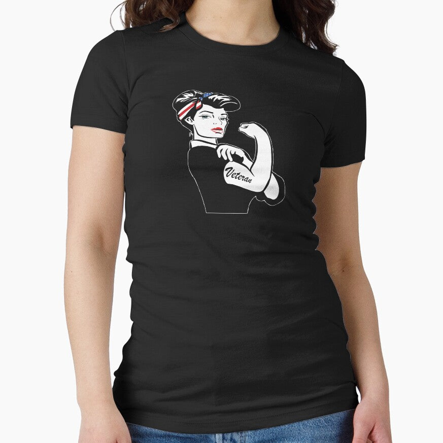 Female Veteran Strong Woman Patriotic Vintage by BUBLTEES T-Shirts, Hoodie, Sweatshirt | BlankRebels.com (Image 1)