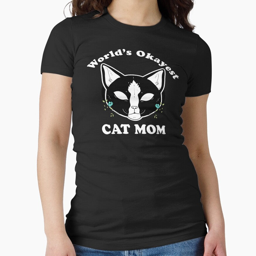 World's Okayest Cat Mom by cannevas T-Shirts, Hoodie, Sweatshirt | BlankRebels.com (Image 1)