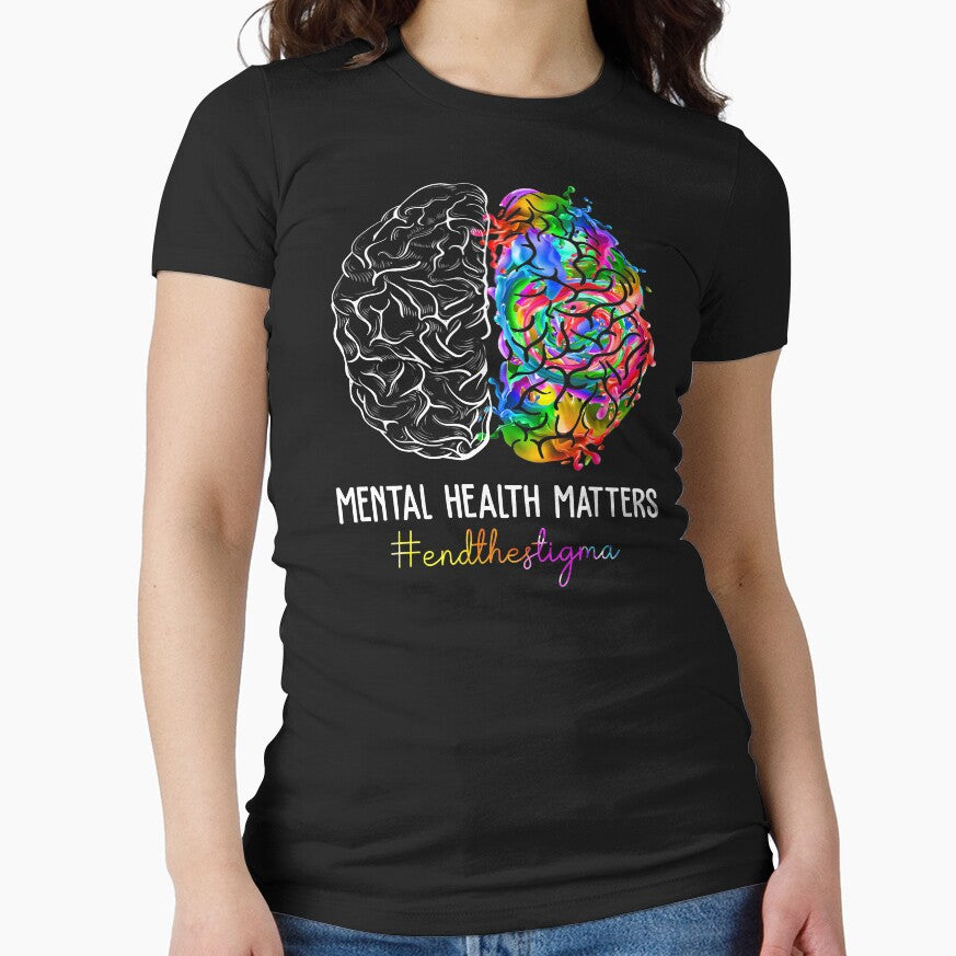 End The Stigma Mental Health Matters Mental Awareness by BrandyBare T-Shirts, Hoodie, Sweatshirt | BlankRebels.com (Image 1)