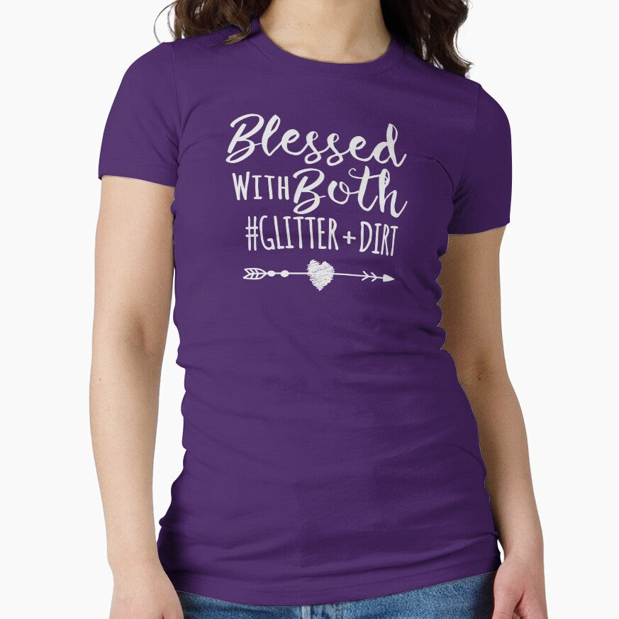 Blessed With Both Glitter And Dirt , Mom Of Both Gift by majidkacm T-Shirts, Hoodie, Sweatshirt | BlankRebels.com (Image 1)