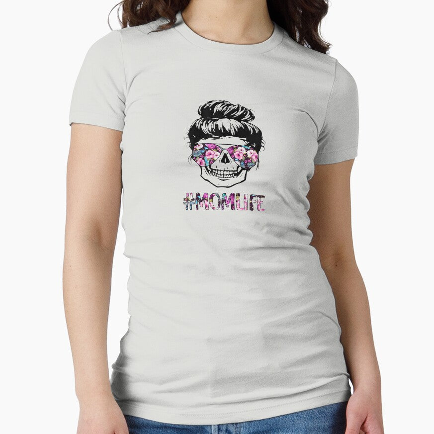 Skull Messy Bun with flowers by speakupandshine T-Shirts, Hoodie, Sweatshirt | BlankRebels.com (Image 1)