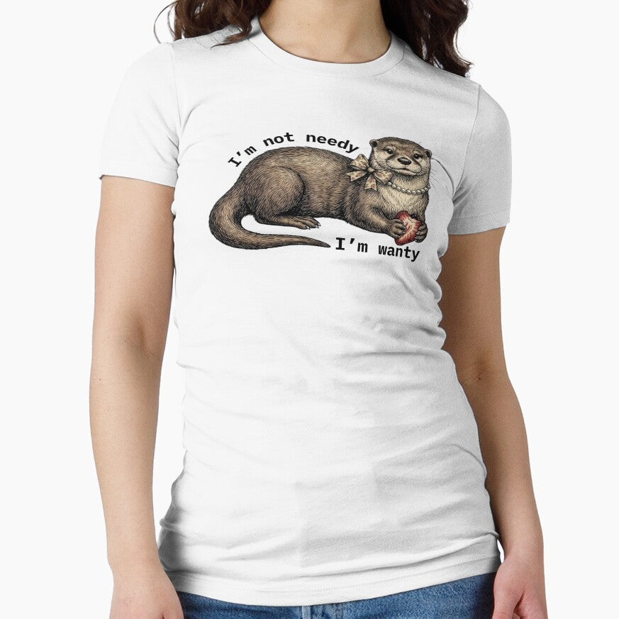 Cute Otter Holding Strawberry Whimsical Animal Art by MTJ-Mushrooms T-Shirts, Hoodie, Sweatshirt | BlankRebels.com (Image 1)